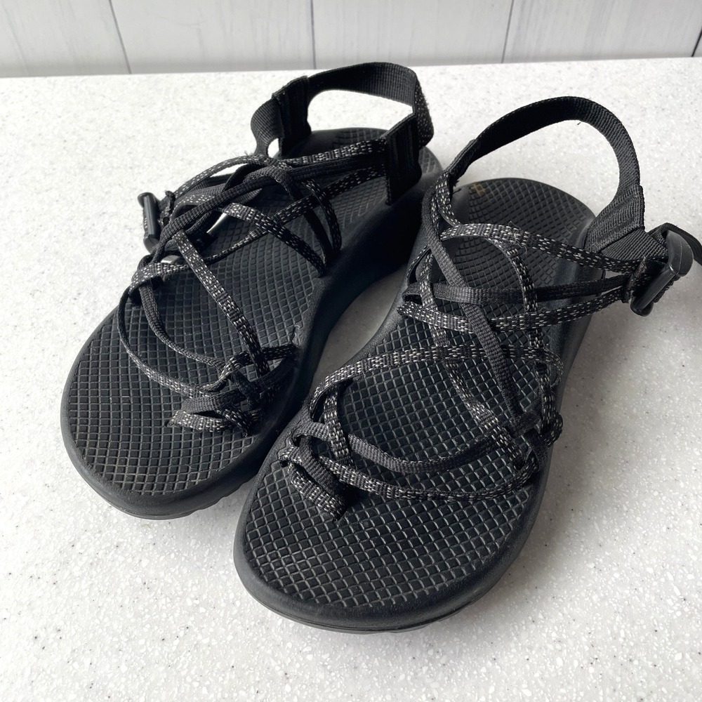 Chaco Z Cloud 2 Sandals Womens 7 Black Double Strap Toe Loop Hiking Water Shoes